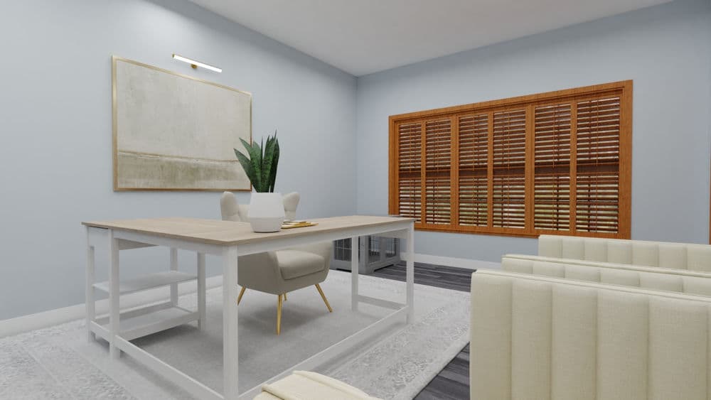 Elegant Office Space with Stylish L-Shape Desk Gallery, Image 3