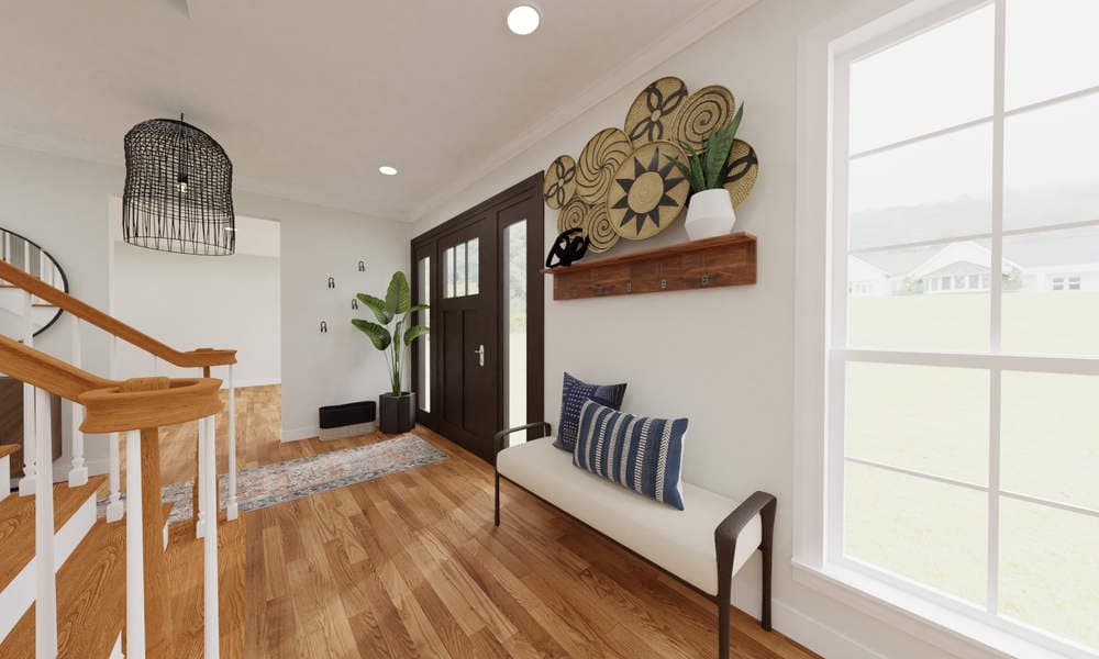 Entryway Boho Minimalist with Natural Touches