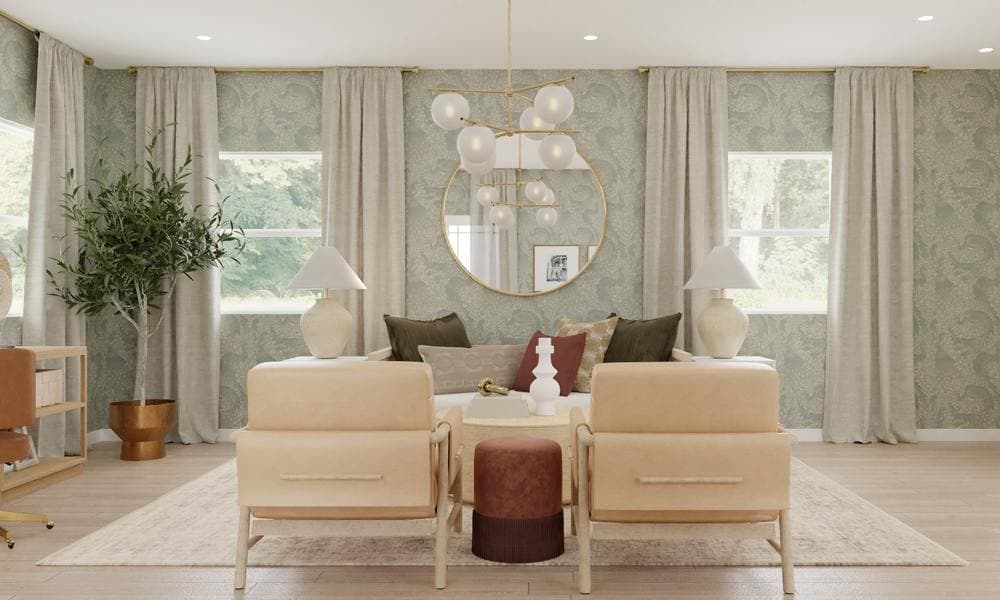 Home Office/Guest Room: Modern Elegant with Warm Tones