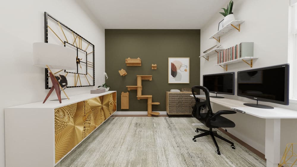 Home Office Modern Glam with Cat Tree Display Gallery, Image 1