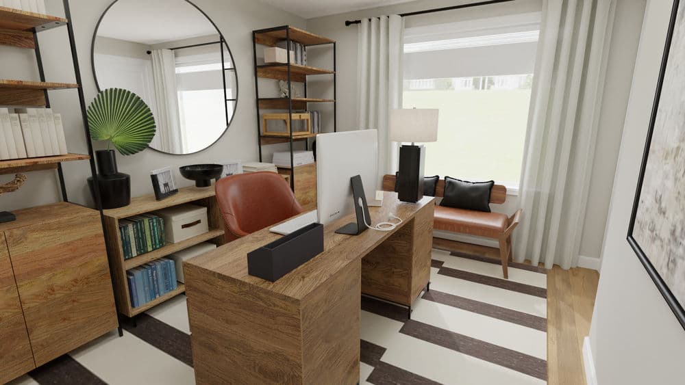Home Office Modern Industrial with Warm Wood Tones Gallery, Image 1