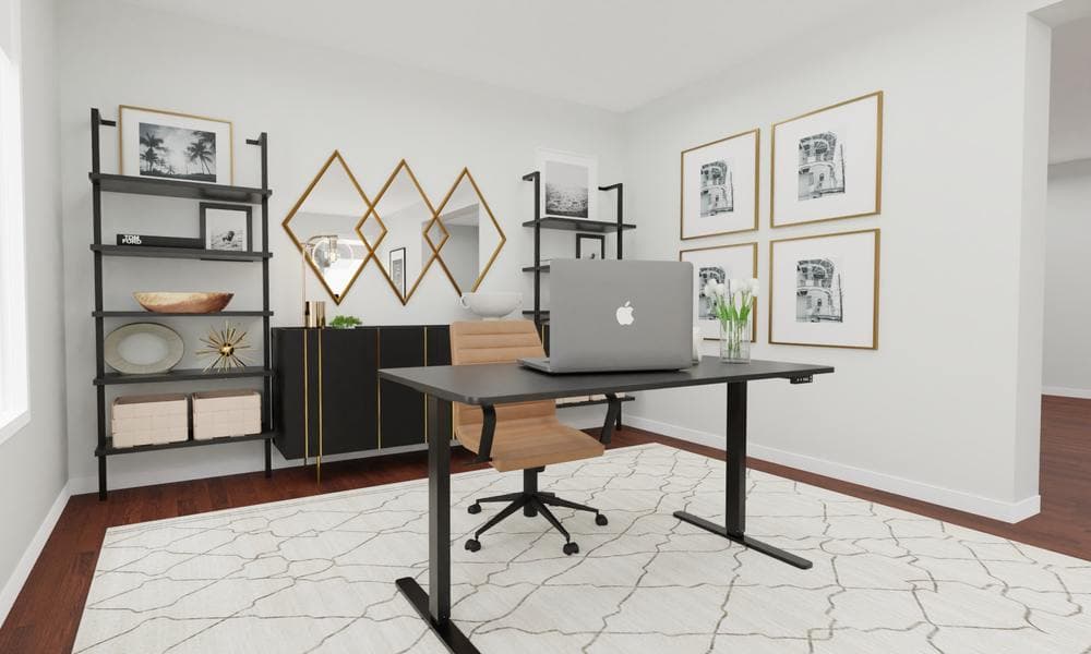 Home Office: Modern Elegant with Geometric Art