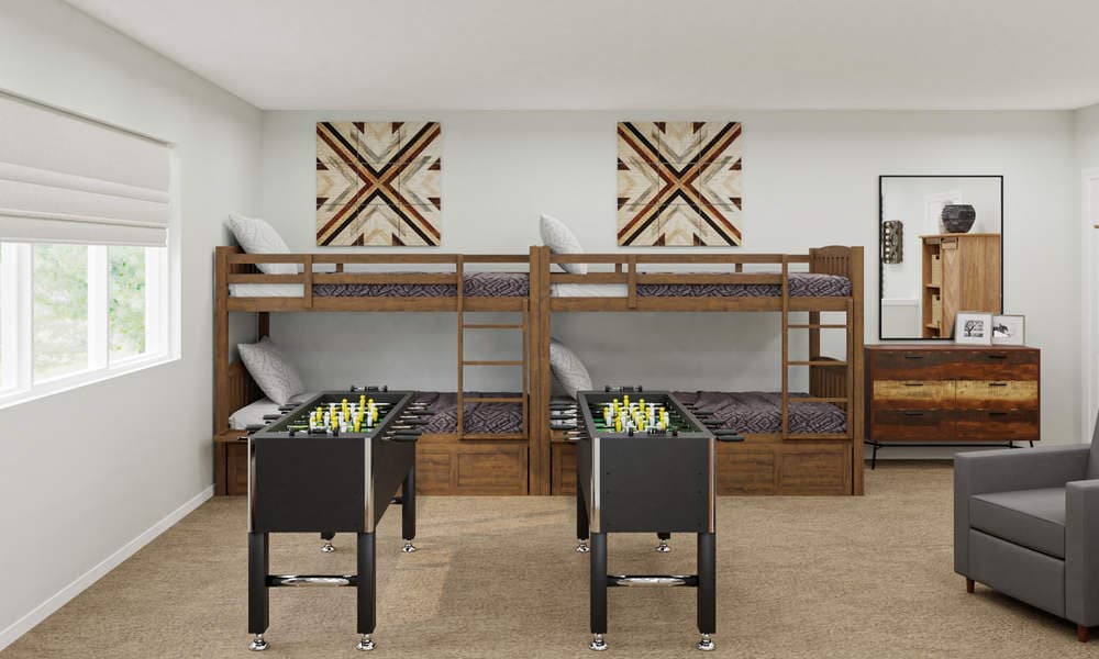 Kids Bedroom Rustic Charm with Bunk Beds