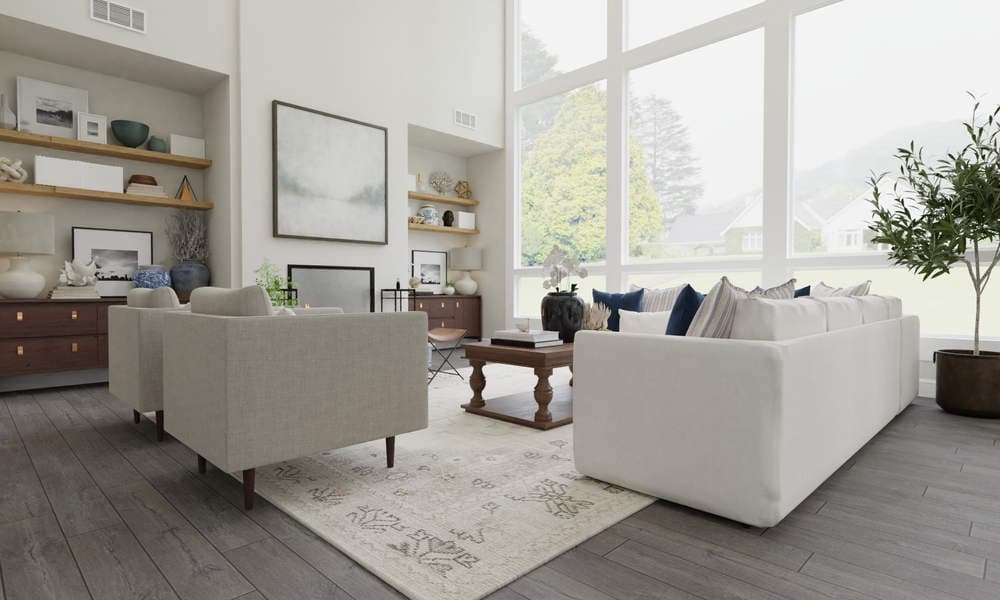 Living Room Classic Elegant with Vintage Rug