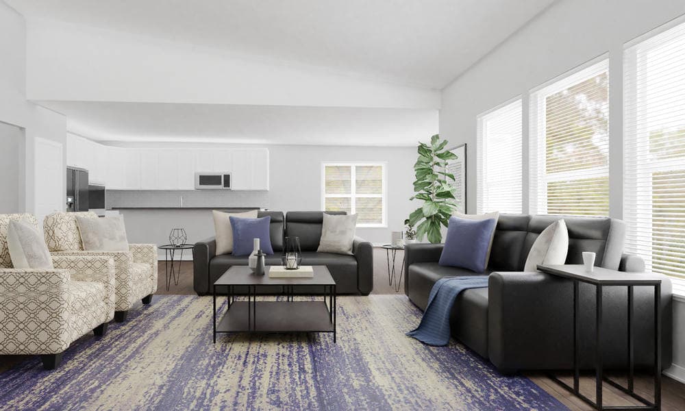 Living Room Mid-Century Modern with Servantes Console