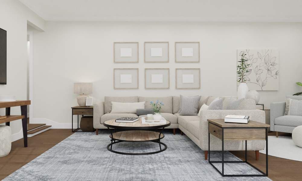 Living Room Modern Farmhouse with Gallery Wall