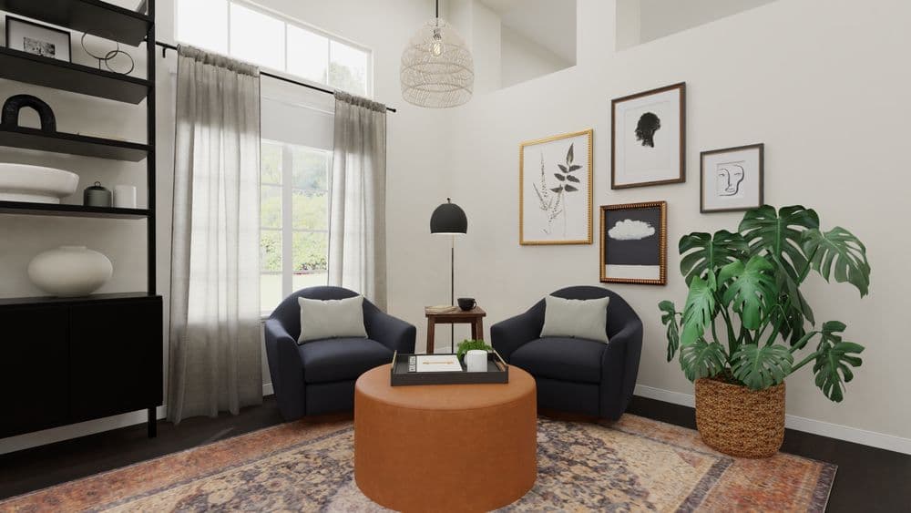 Living Room Moody Vibe with Dark Accent Wall Gallery, Image 1