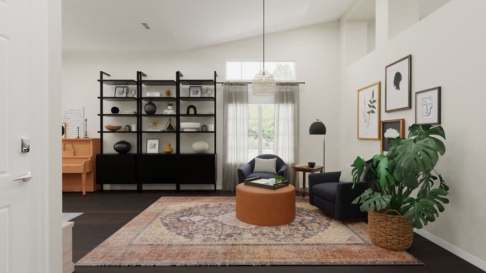 Living Room Moody Vibe with Dark Accent Wall Gallery, Image 2