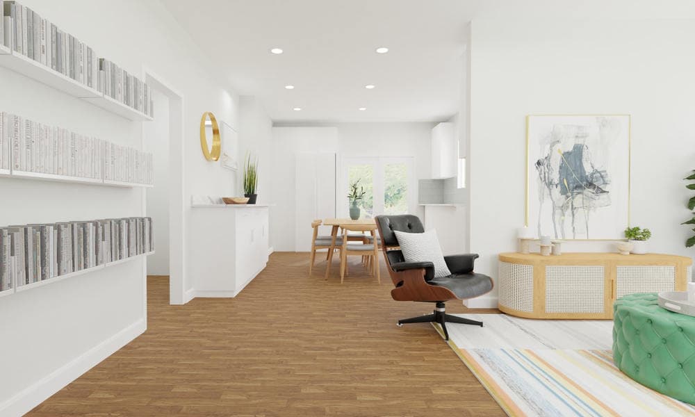 Mid-Century Living-Dining Room with Eames Chair