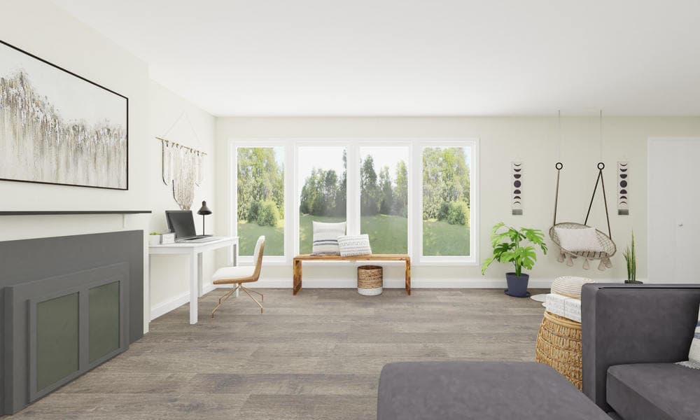 Neutral Living Room with Home Office & LoveSac