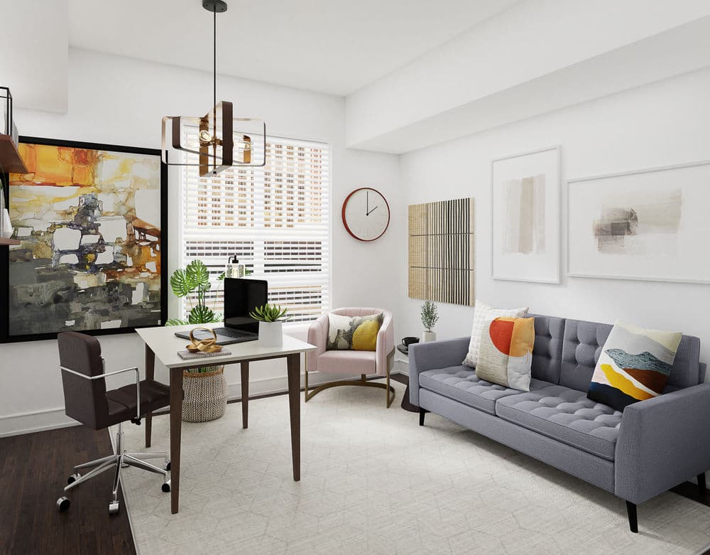 Colorful Prints & Pillows: A Mid-Century Modern Home Office Gallery, Image 1