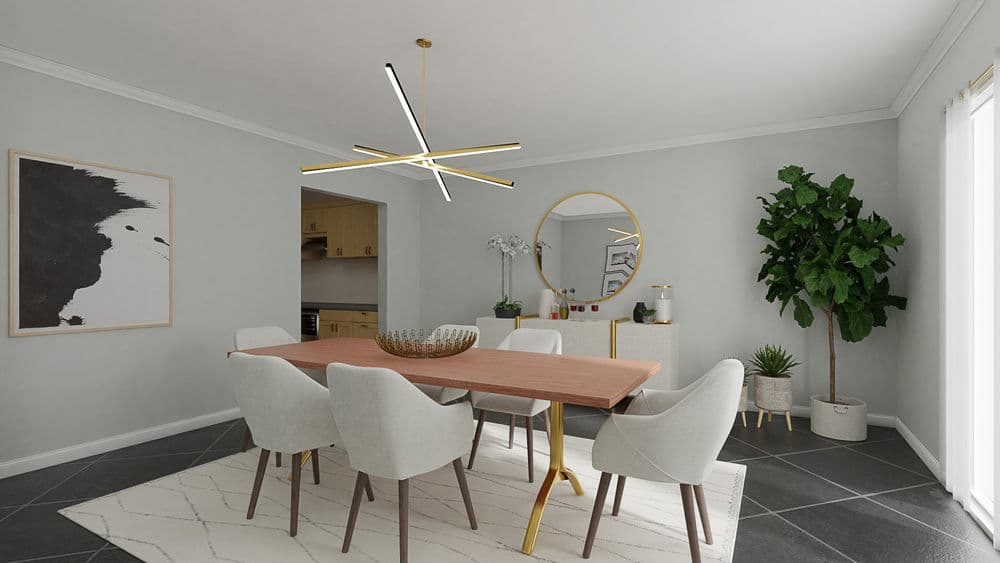 A light and bright dining room with a touch of hollywood glam Gallery, Image 2