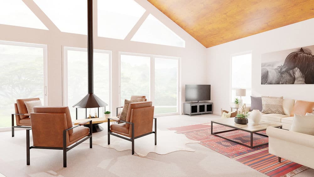 Open-Concept Living Room with Mid-Century Vibes Gallery, Image 4