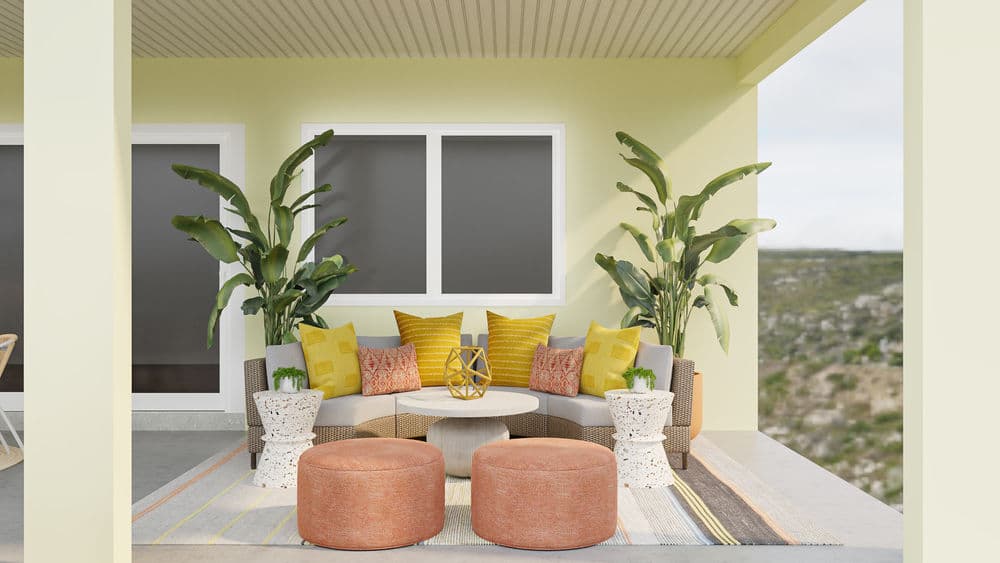 Outdoor Patio with Vibrant Colorful Decor Gallery, Image 1