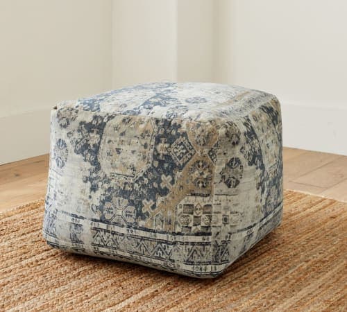 Zayden Velvet Printed Pouf image