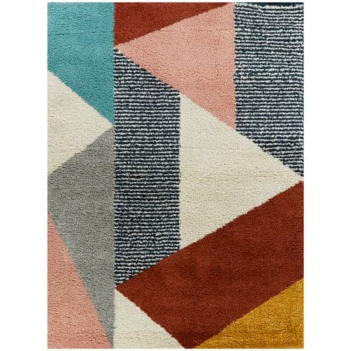 Elenora Shag Orange Gray Brown Rug-7'10"x10' image