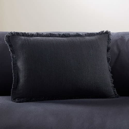 Eyelash Black Pillow With Insert-18"x12" image