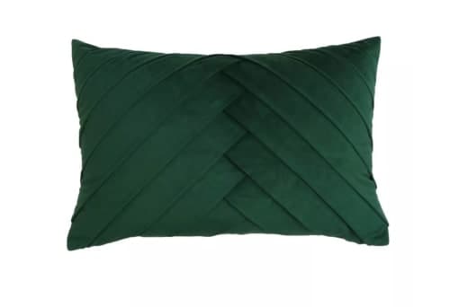James Pleated Velvet Throw Pillow With Insert- 20"x14" image