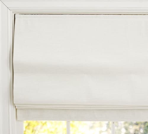 Emery Linen Cordless Roman Shade - 32 x 64" - Ivory image