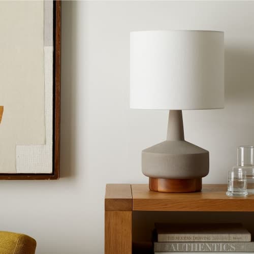 Wood And Ceramic Table Lamp image