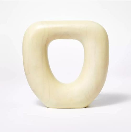 Modern Teak Wood Sculpture White image