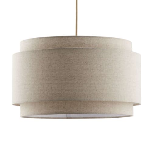 Avery Linen Double Drum Pendant Light image