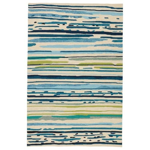 Dedrick Striped Handmade Looped Outdoor Area Rug 7'6" x 9'6" image