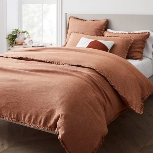 European Flax Linen Ruffle Duvet Cover image