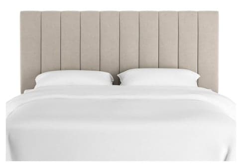 Delmar Channel Headboard Light Gray Velvet-Queen image
