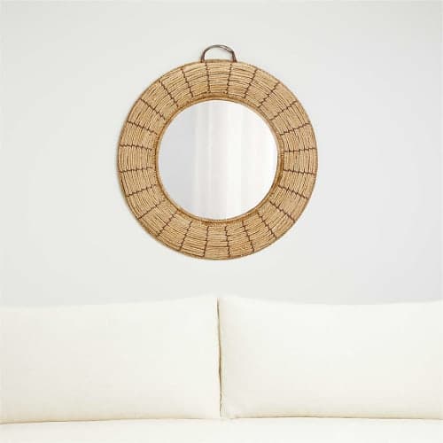 Emory Round Woven Mirror image