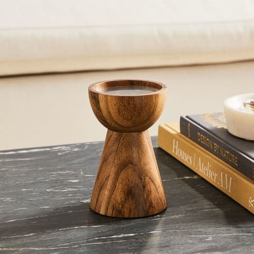 Pure Wood Pillar Candle Holders image