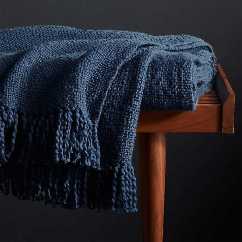 Styles Blue Fringe Throw Blanket image