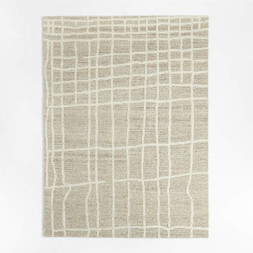 Agen Wool Grid Caramel Brown Area Rug-9'x12' image