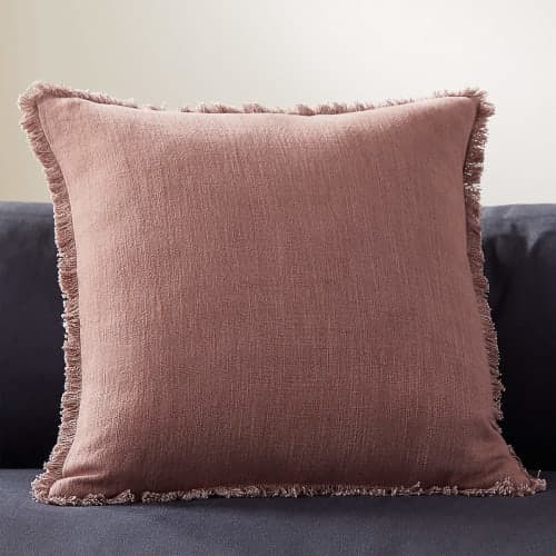 Eyelash Mauve Linen Throw Pillow With Insert image