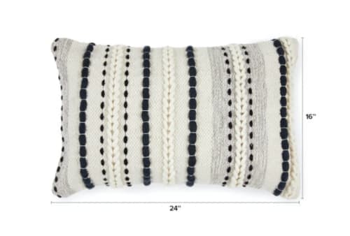 Stitch Black Pillow With Insert-24"x16" image