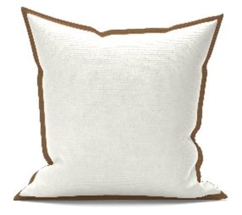 Faux Natural Fiber Trim Pillow With insert-20"x20" image