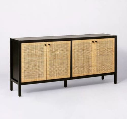 Springville Caned Door TV Stand Black image