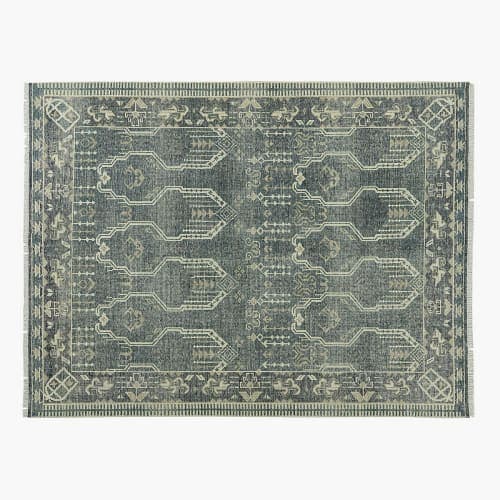 CALA SMOKED GREEN HAND KNOTTED NEW ZEALAND WOOL AREA RUG image