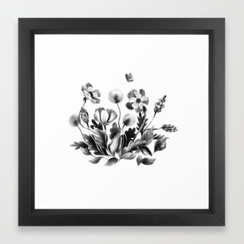 Wildflowers Framed Art Print with frame 10''x10'' image