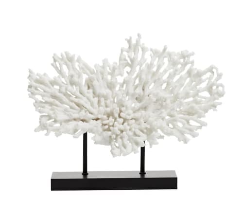 Faux Coral on Black Stand - White - Medium image