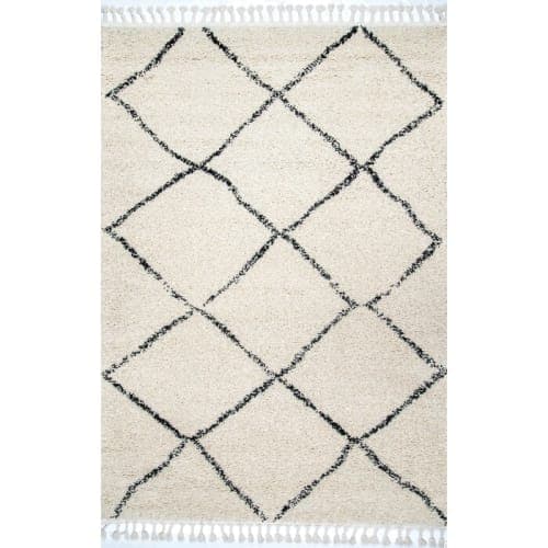 Stalcup Power Loom Off White Black Rug-7'10"x10' image