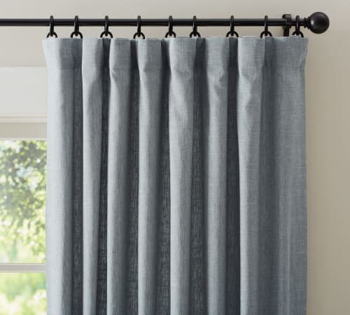 Emery Linen Curtain Mineral Blue 108" image