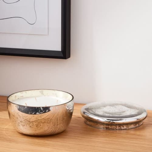 Lidded Mercury Glass Candle image