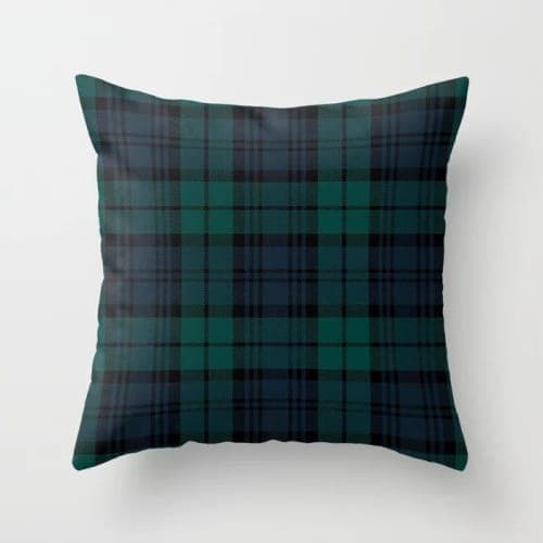 Love Tartan Black Watch Throw Pillow With Insert-18"x18" image