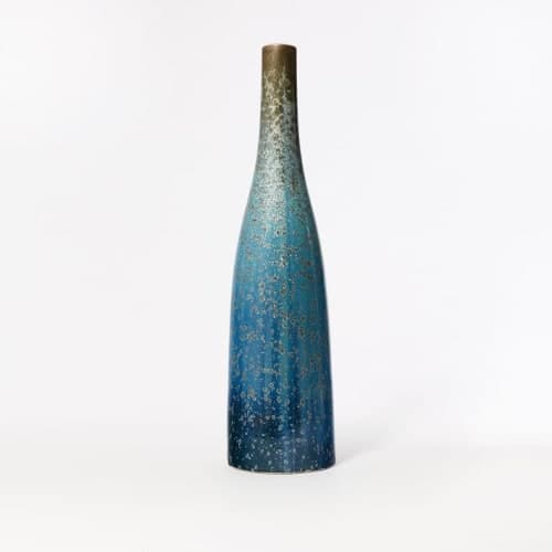 Reactive Glaze Ceramic Vases Ocean Extra tall Bottle image