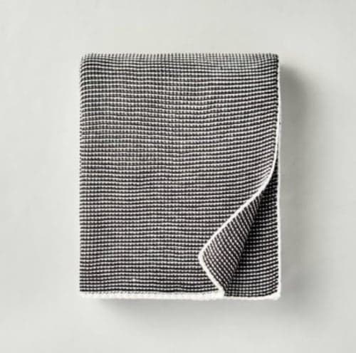 Chunky Knit Striped Throw Blanket Charcoal image