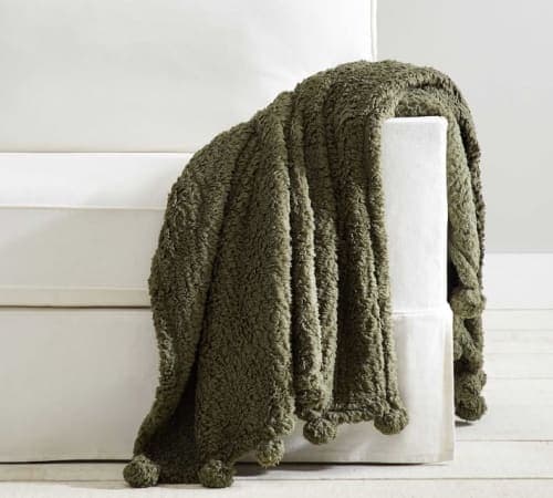 Cozy Pom Pom Sherpa Throw image