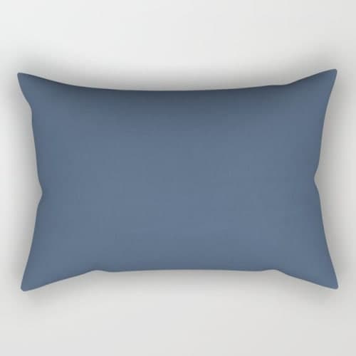 Simply Indigo Blue Rectangular Pillow With Insert-25.5"x18" image