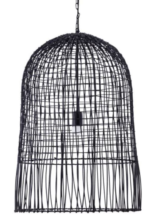 Cage Black Rattan Pendant image