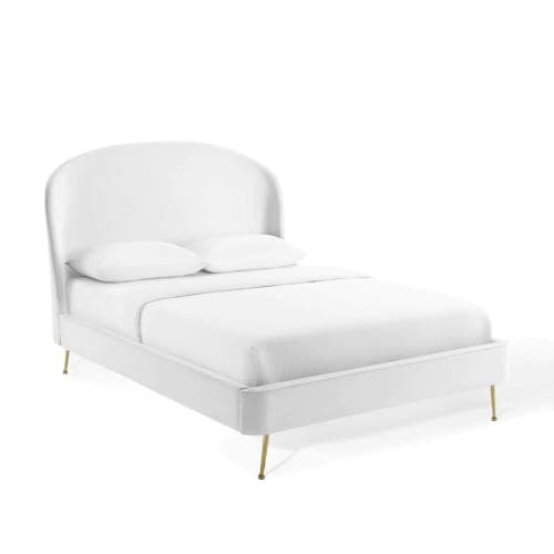 Mira Upholstered Performance Velvet Platform Bed-Queen image